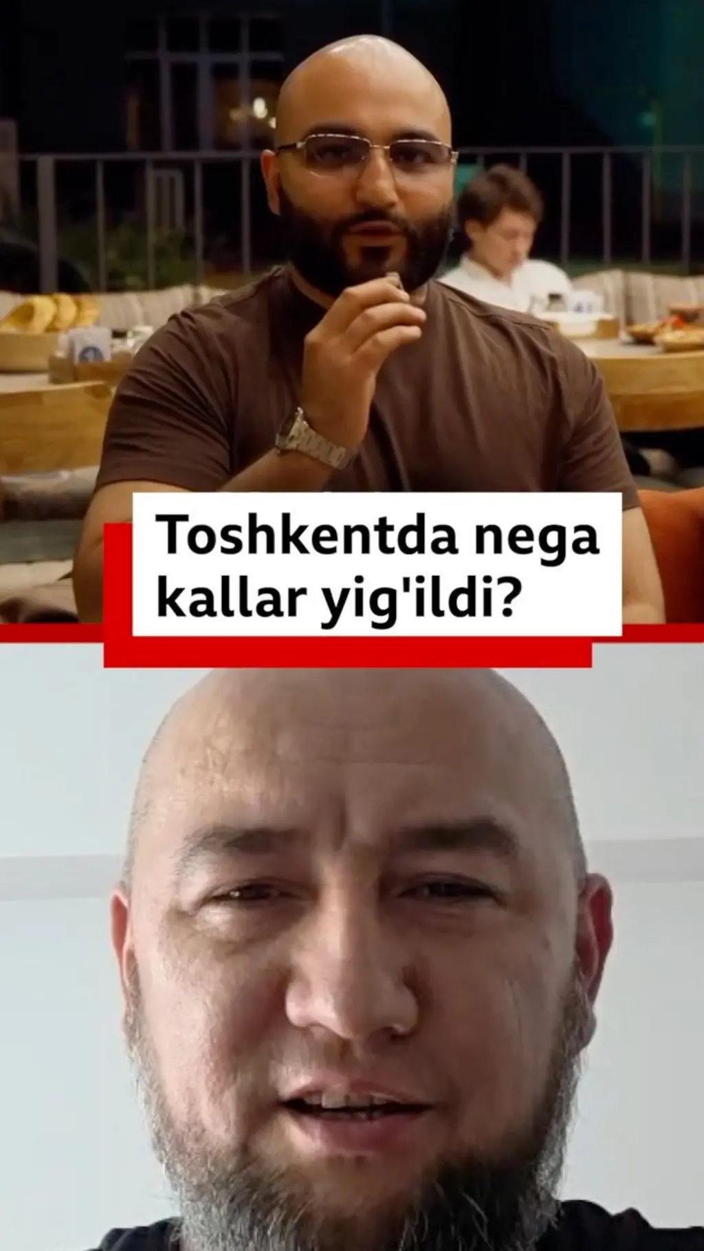 Two bald men