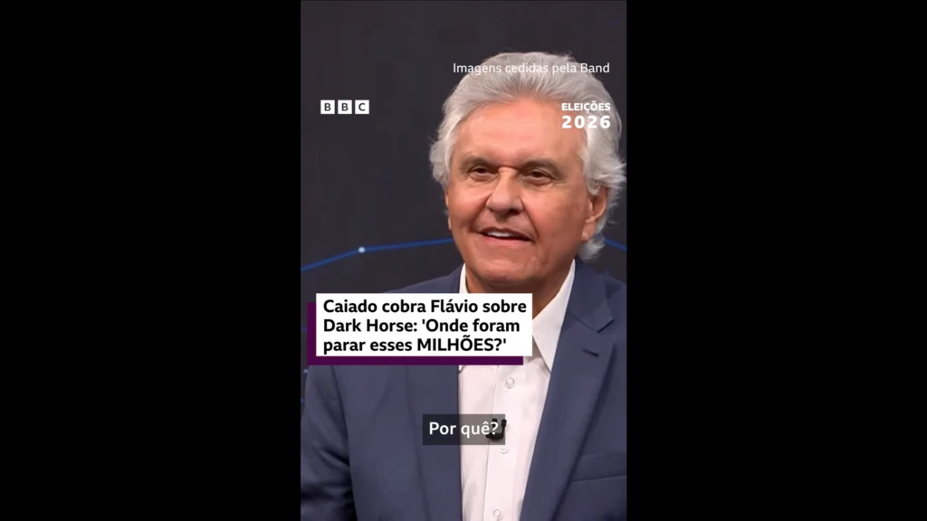 O candidato à Presidência Ronaldo Caiado em debate na Band