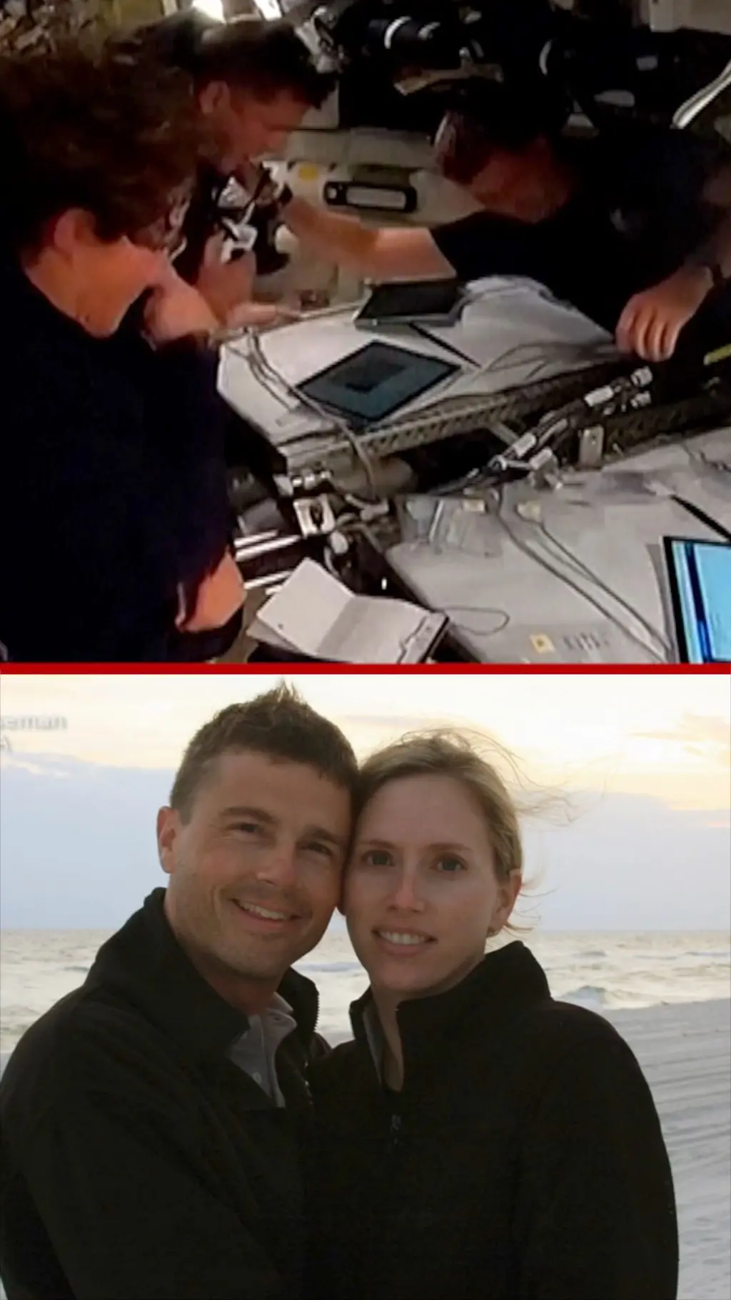 Posada misije Artemis Dva želi da nazove krater na Mesecu 'Kerol', po pokojnoj ženi komandira Rida Vajzmana. Na slici gore nalazi se posada, a na slici dole su Rid i Kerol Vajzman.