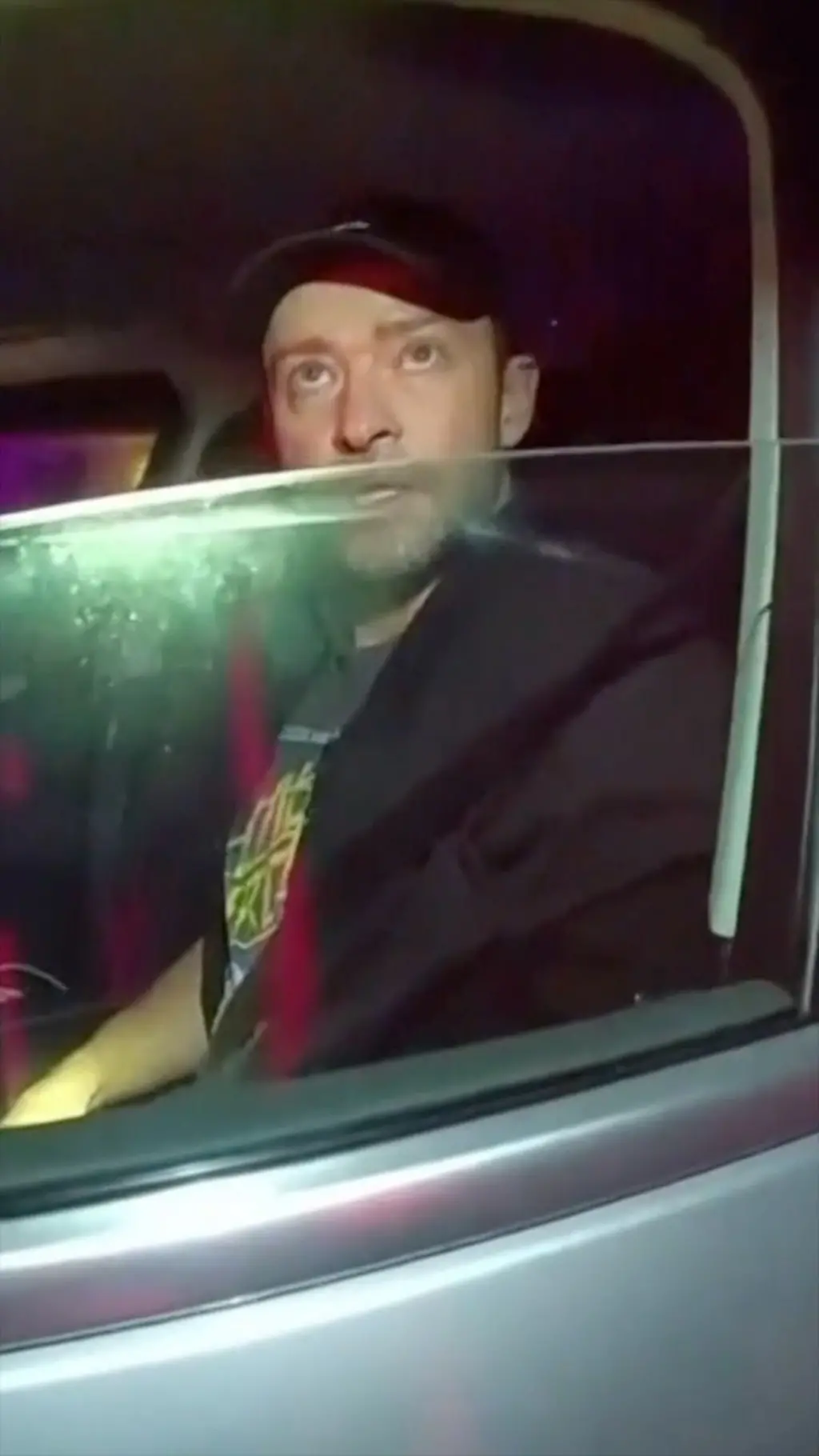 Džastin Timberlejk u automobilu kada ga je 2024. zaustavila policija.