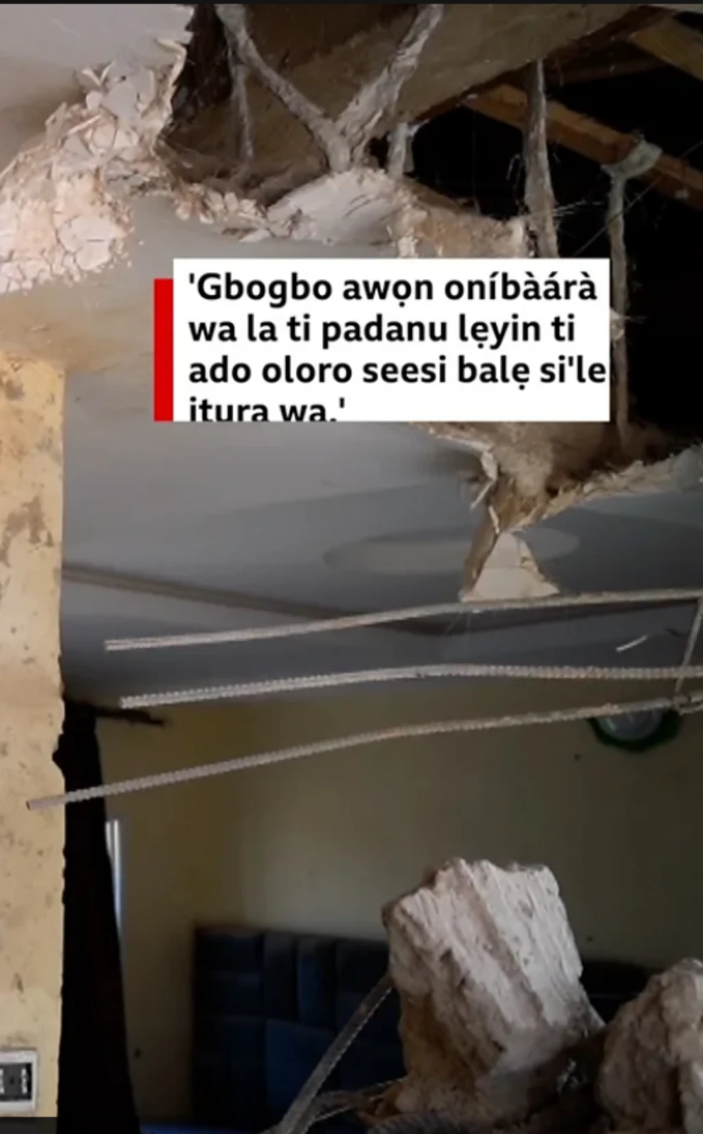 Aworan inu ile ti orule re ti jin nitori ikolu ado oloro ile Amerika 