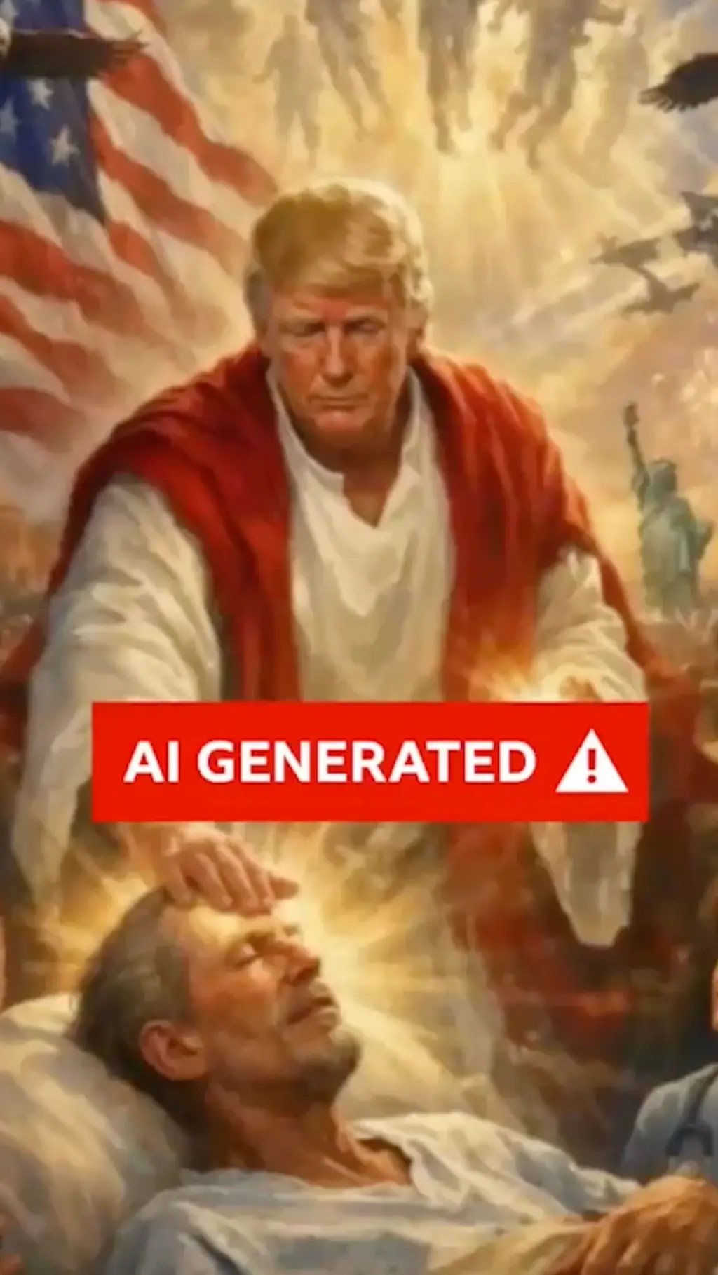 ට්‍රම්ප් තමන්ව ජේසුස් වහන්සේ ලෙස නිරූපණය කළ පොස්ටුව 