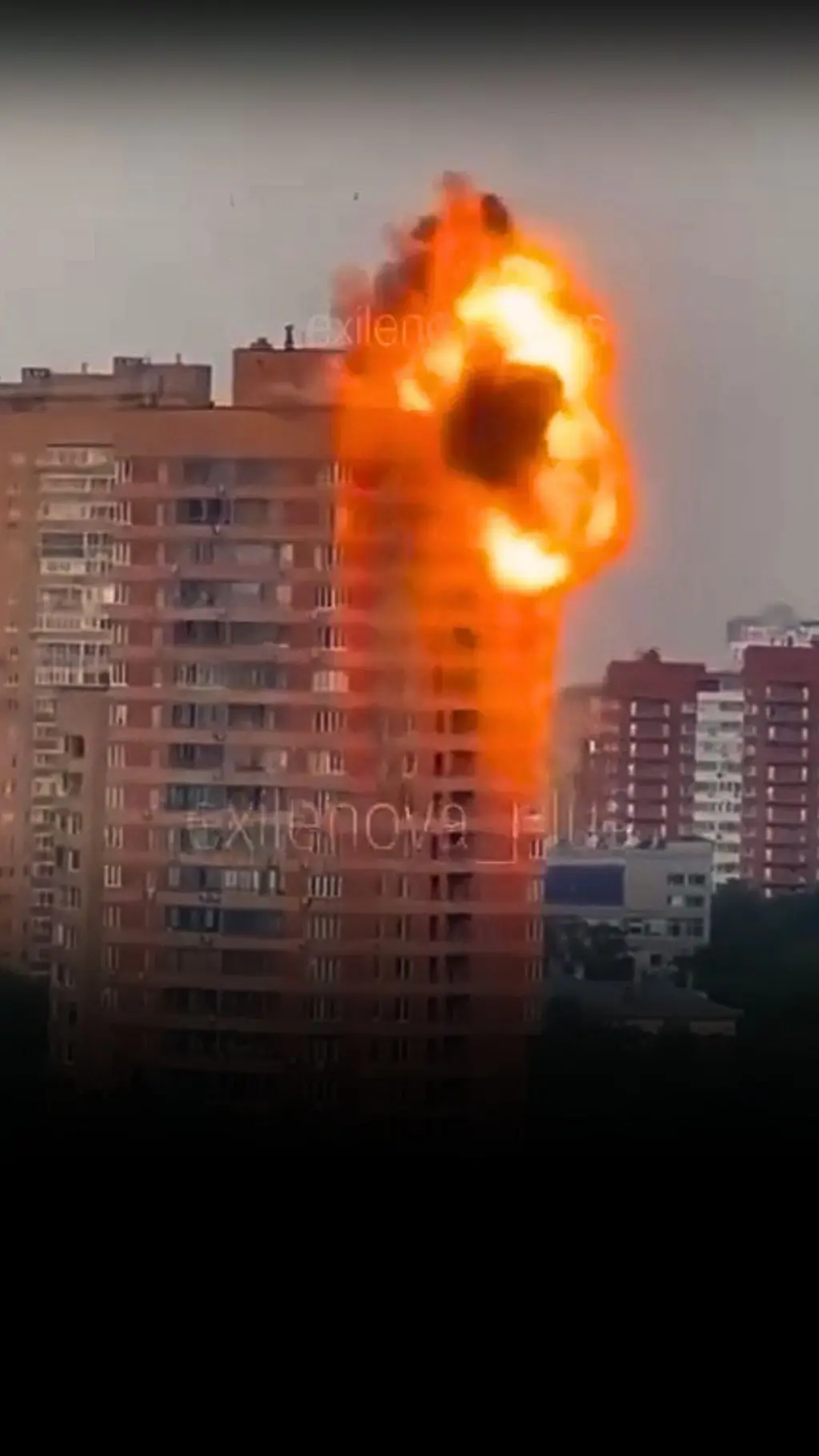 Підмосков’я, 17 травня. Момент влучання дрона у багатоповерхівку