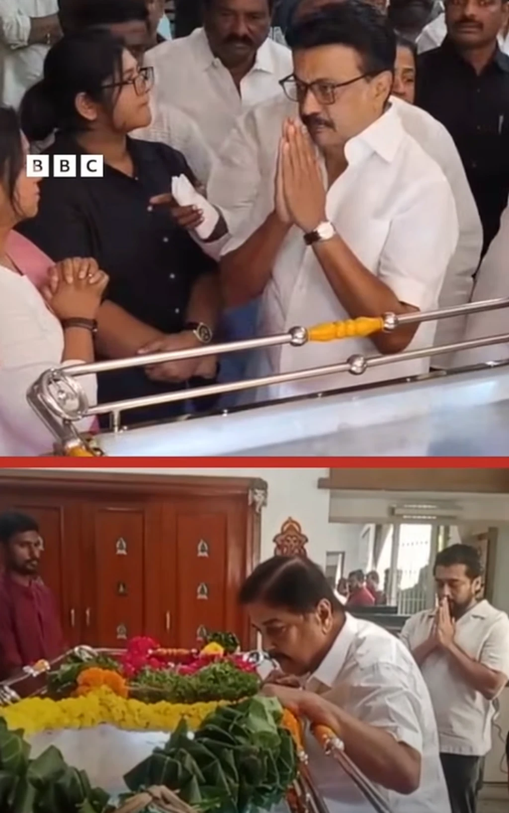 மறைந்த இயக்குநர் பாரதிராஜாவின் உடலுக்கு பிரபலங்கள் அஞ்சலி