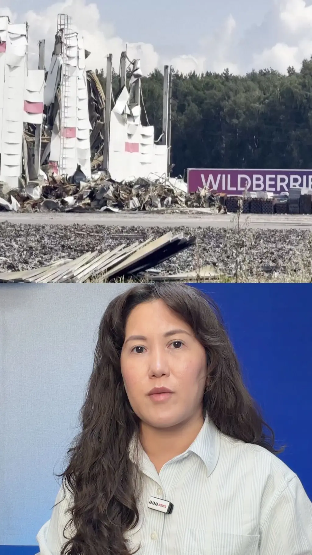 Разрушенный склад Wildberries после атаки дронов