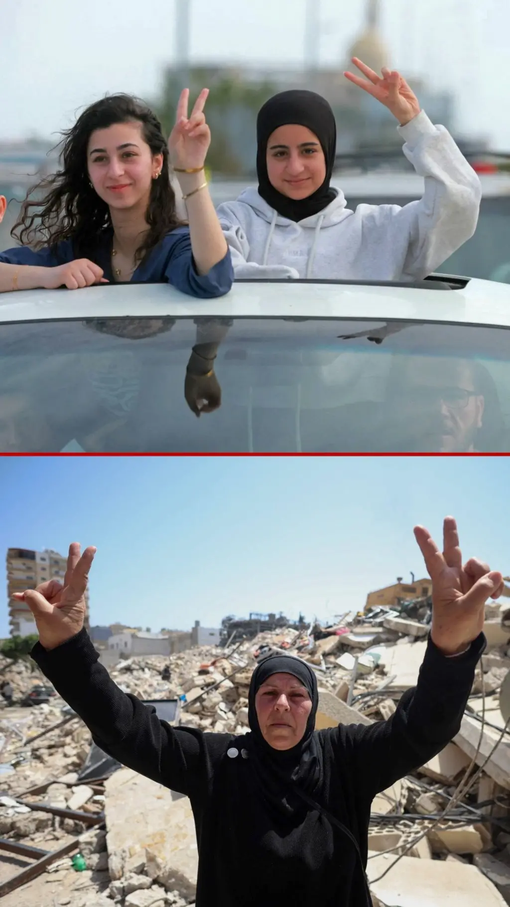 ලෙබනනය, ඊශ්‍රායලය සමඟ දින 10ක සටන් විරාමයේ ආරම්භය සමරන අයුරු