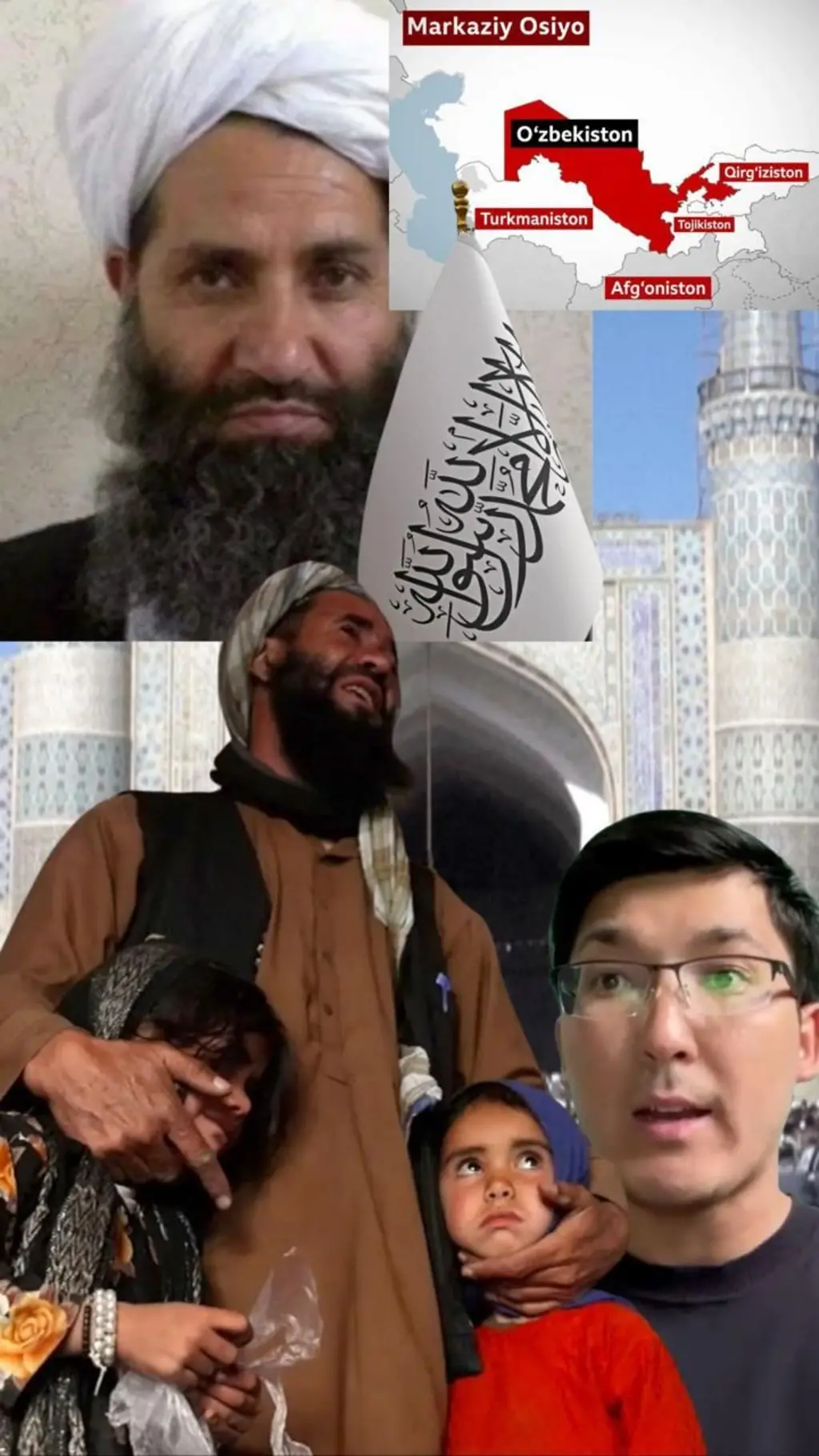 Tolibon, o'zbekistonlik jurnalist va afg'onistonlik ota qizlari bilan 