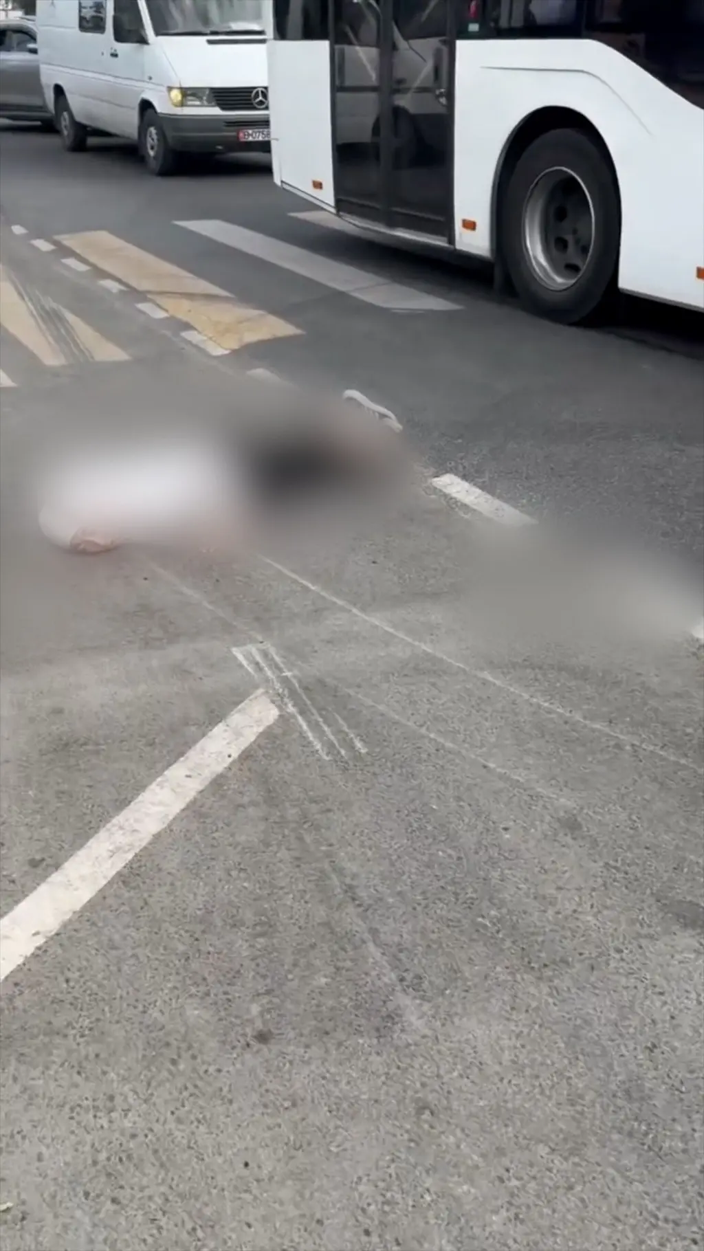 girl hit by a bus blurred