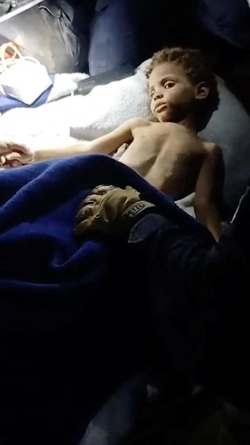 Niño rescatado en Venezuela