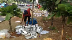 Sopor hopade sig på onsdagen (20/08) runt 15.00 WIB.