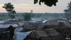 Camp de réfugiés de Kaga-Bandoro, où plusieurs milliers de civils ont fui.