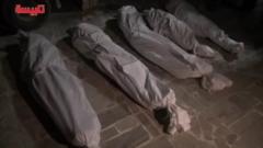 نشر نشطاء صورة ماقالوا انه جثامين خمسة من افراد اسرة واحدة