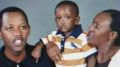 Paul Manzi Byabagamba, son épouse Barbara Mutamba Manzi et leur fils Ryan Manzi.