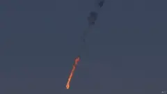 Det syriska planet blev en eldboll som dök mot jorden.