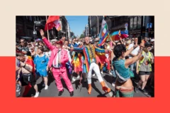 Multitud durante marcha del orgullo gay