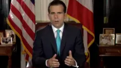 Rosselló anunciando su renuncia