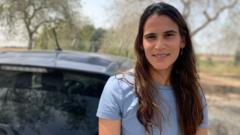 Yamit Avital en Nir Oz, cerca de la valla fronteriza con Gaza.