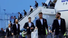 Los jugadores de Irán a su llegada a México.