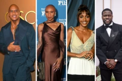 The Rock, Cynthia Erivo, Ayo Edebiri, and Kevin Hart for different red carpets dem