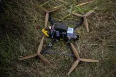 Drones FPV abatido na Ucrânia, em 21 de outubro de 2025.