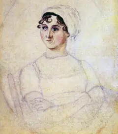 Retrato a lápiz y acuarela de Jane