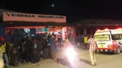 The injured were rushed to this local clinic for initial first aid
