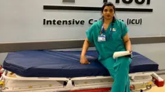 Juanita Nittla in the ICU where she works