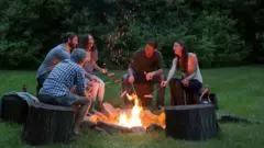 Friends camping