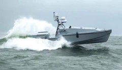 Uma imagem do drone marítimo 'Corsair' no mar