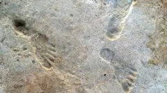 Архивное фото: следы древних людей в Национальном парке Уайт-Сэндс в Нью-Мексико, США. Фото получено агентством Рейтер 5 октября 2023 года. Служба национальных парков США