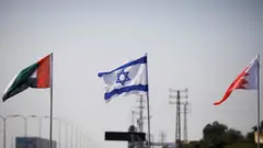 أعلام إسرائيل والبحرين والإمارات