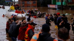 Banjir di Canoas, negara bagian Rio Grande do Sul