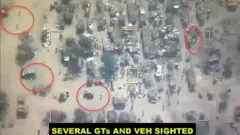 Images of airstrikes in Jili