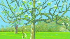Una de las pinturas de David Hockney en Normandía