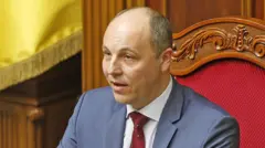 Parubii durante una sesión en el Parlamento ucraniano.