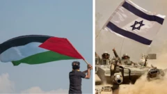Palestinian and Israel flags