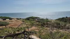 vista del mar y el horizonte en el poblado de Poolosü en la Alta Guajira venezolana