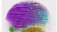 Gráfico produzido pelo pesquisador Fábio Malini que mostra o fluxo e a intensidade de interações no Twitter durante o debate entre candidatos e candidatas à Presidência da República