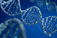 Ilustração de uma hélice de DNA.