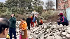 Región del Tíbet tras el terremoto. 