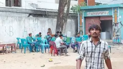 কলাবাগানে তেতুঁলতলা মাঠে পুলিশের অবস্থান