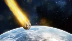Illustration d'un astéroïde tombant sur la Terre