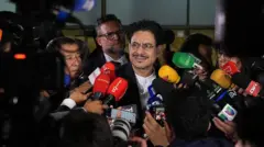 Cepeda, entrevistado por los medios tras el fallo en primera instancia contra Uribe.