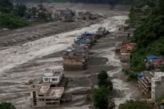Imagem aérea da avalanche no Nepal