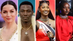 From Left to right: Ana de Arma, Jerrod Carmichael, Tems, Lupita Nyong'o
