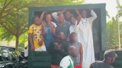 Blur face of di minors wey dem carry go court