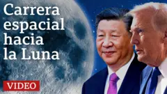 Xi Jinping y Donald Trump en primer plano, con la Luna de fondo.