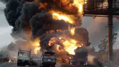 Tanker fire explosion