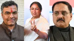प्रवेश वर्मा, रेखा गुप्ता और वीरेंद्र सचदेवा