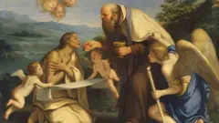 Pintura de 1680. La última comunión de Santa María de Egipto del artista italiano Marcantonio Franceschini